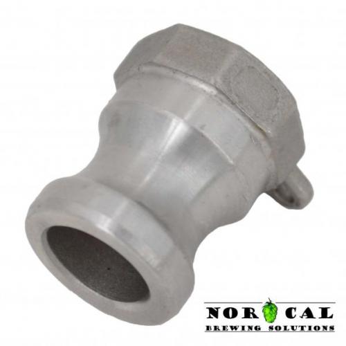 Half Inch Cam Lock - A Style Male to 1/2 NPT Female - 304 Stainless Steel.  NorCal Brewing Solutions