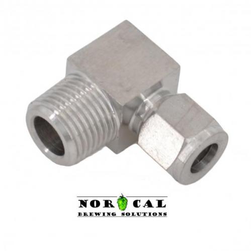 Stainless Steel 90° Elbow - 1/2 Male NPT X 1/2 Compression